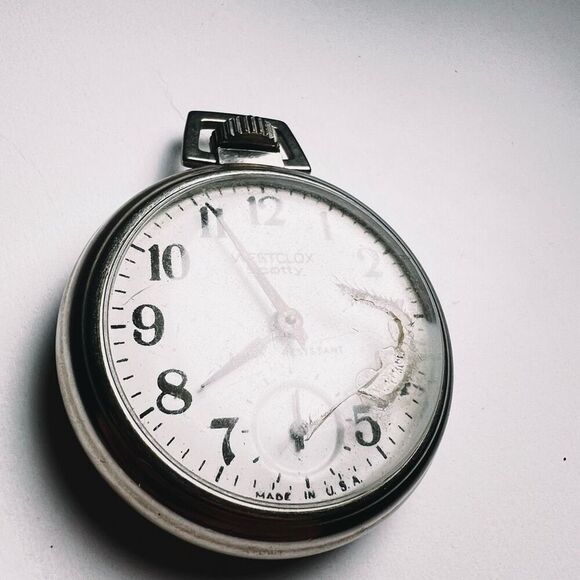 Westclox | Unisex | Pocket Watch | One Size | 1950’s Vintage Silver Watch - Picture 3 of 6